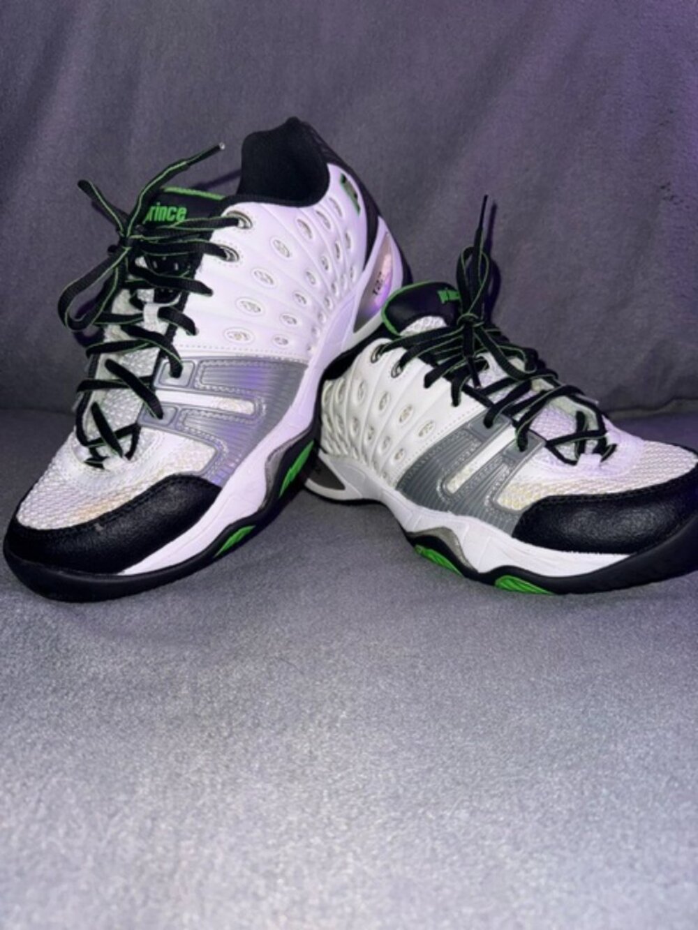 Prince T22 Tennis Shoes White Black Green Men's Size 8